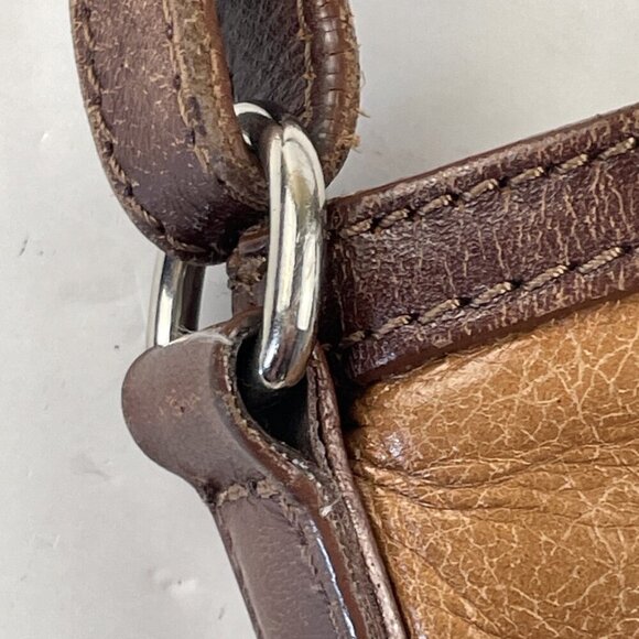 TANO Leather Crossbody Purse Shoulder Bag Small Brown Zip Closure Made In Italy - Picture 11 of 12